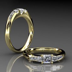 Rachael May Princess Diamond Ring in 18kt Yellow Gold AU